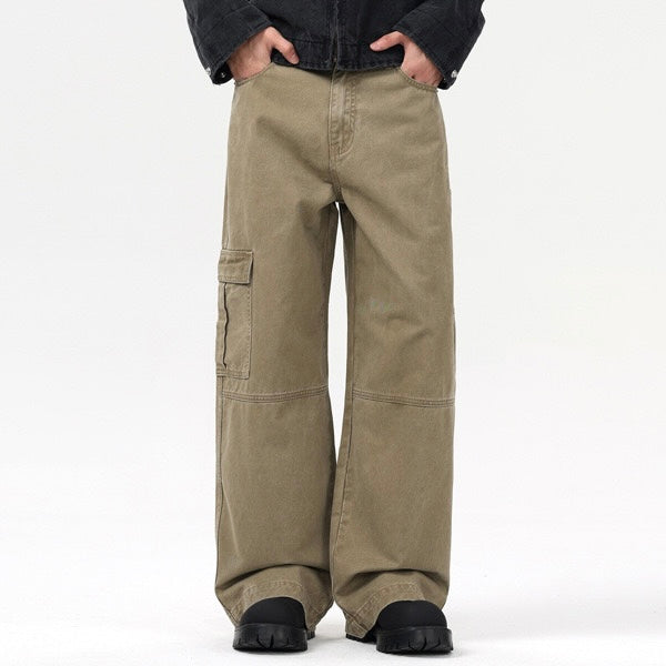 P0101 America Style Vintage Design Oversize straight Cargo Pants