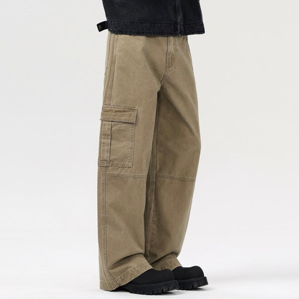 P0101 America Style Vintage Design Oversize straight Cargo Pants