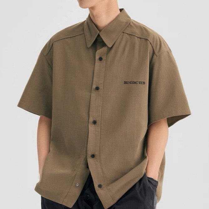 S0320 SANHOMME Japanese retro work shirt loose