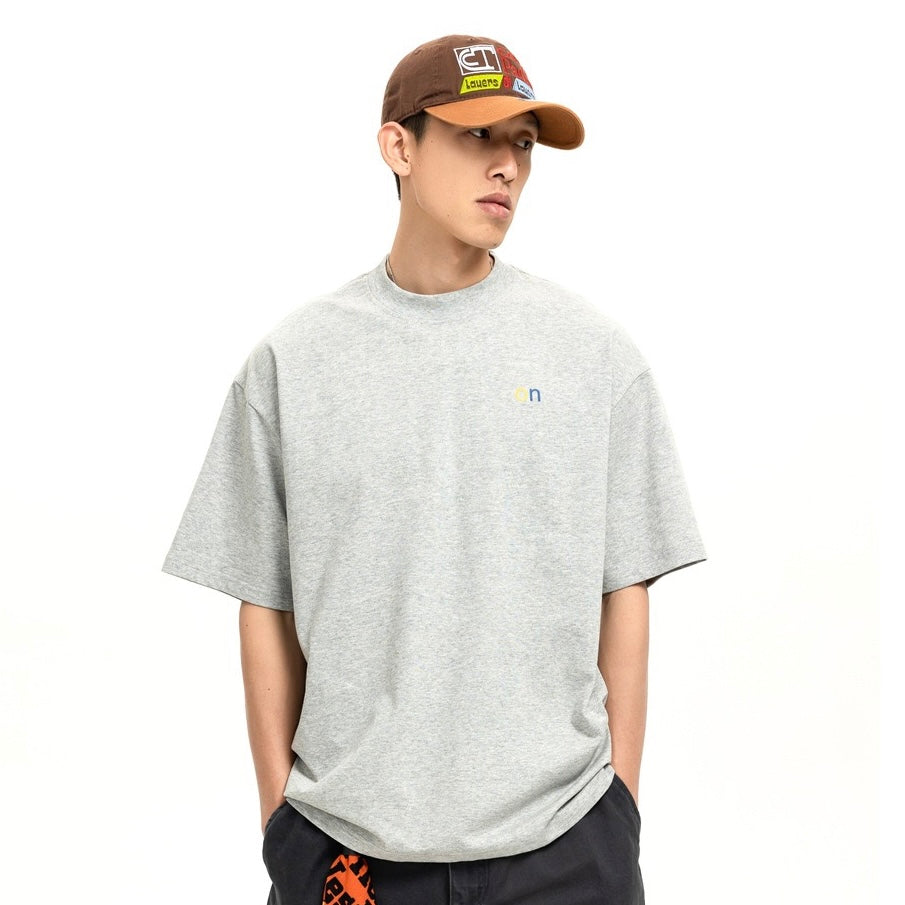 S0441 American Retro Simple Letter Print Trendy Short-Sleeve T-Shirt