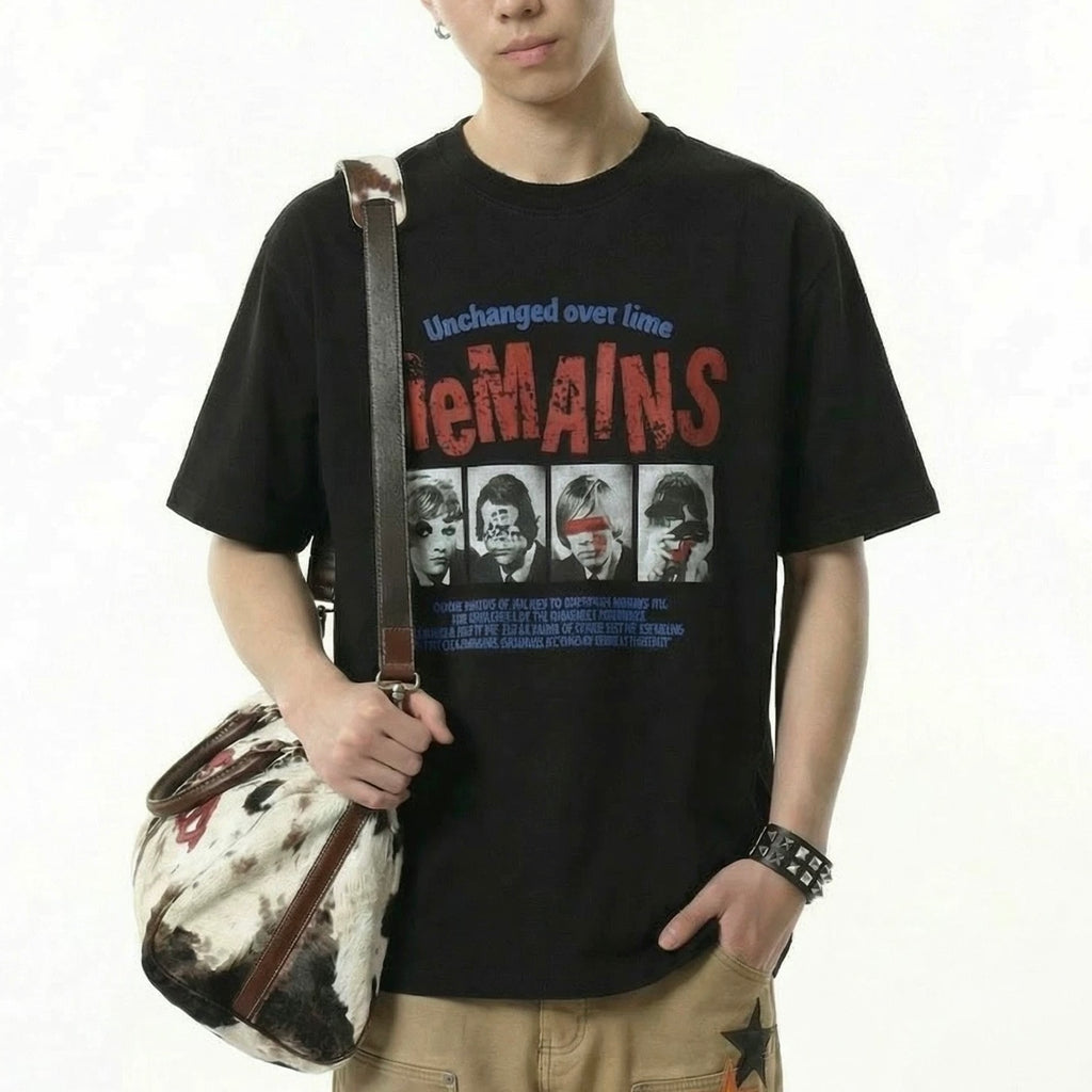 S0447 American Retro Washed Distressed Heavyweight Short-Sleeve T-Shirt
