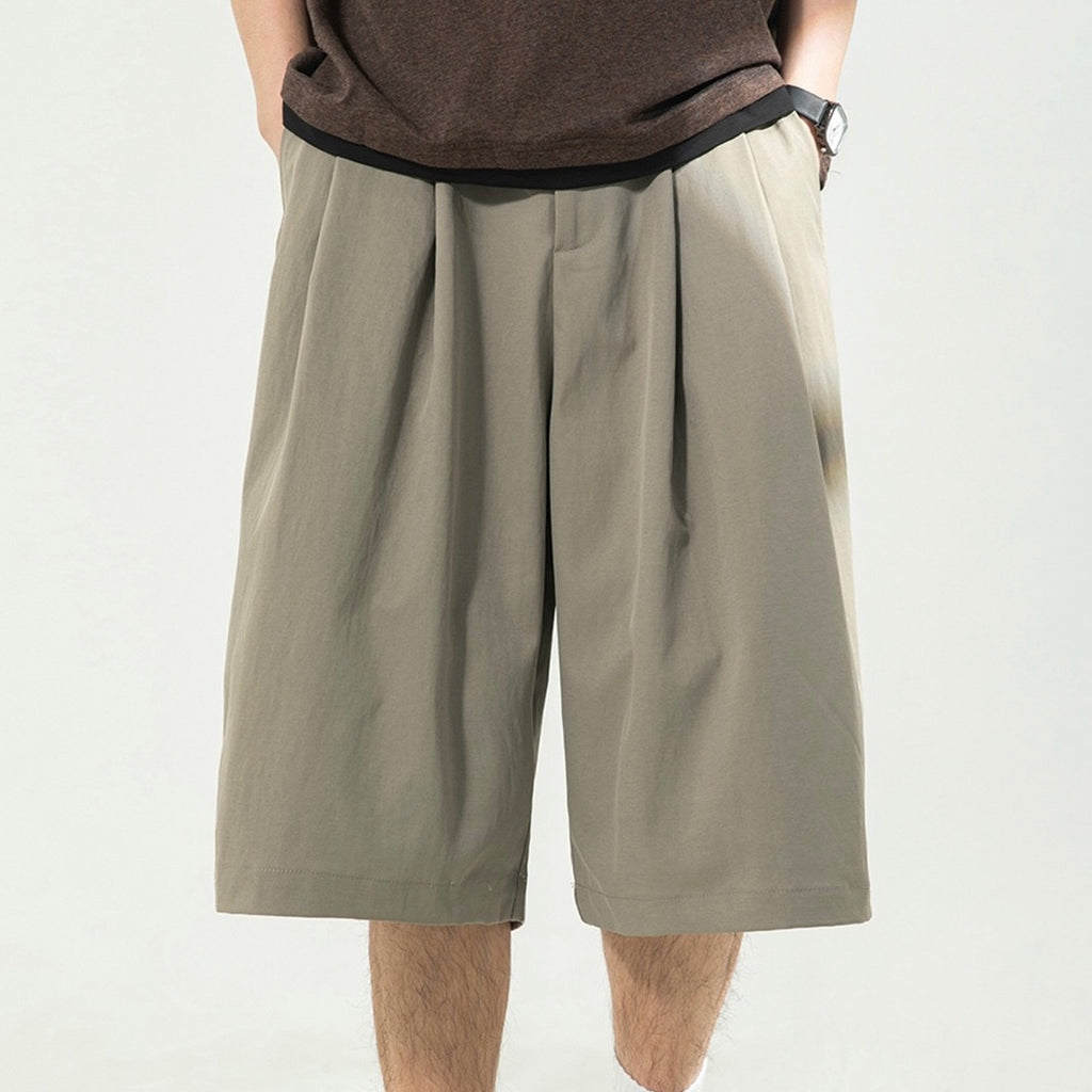 P0223 Japanese style Pleated design oversize men's casual shorts