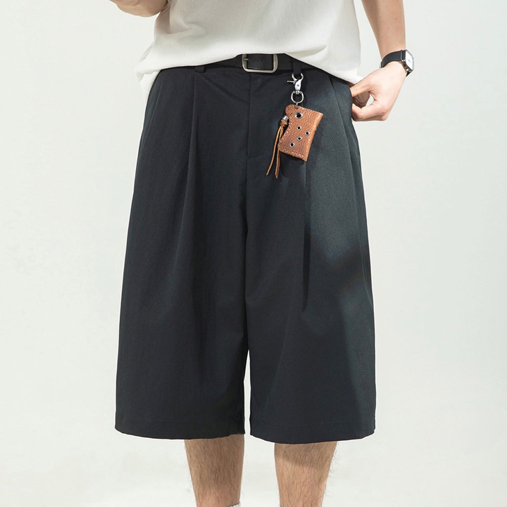 P0223 Japanese style Pleated design oversize men's casual shorts