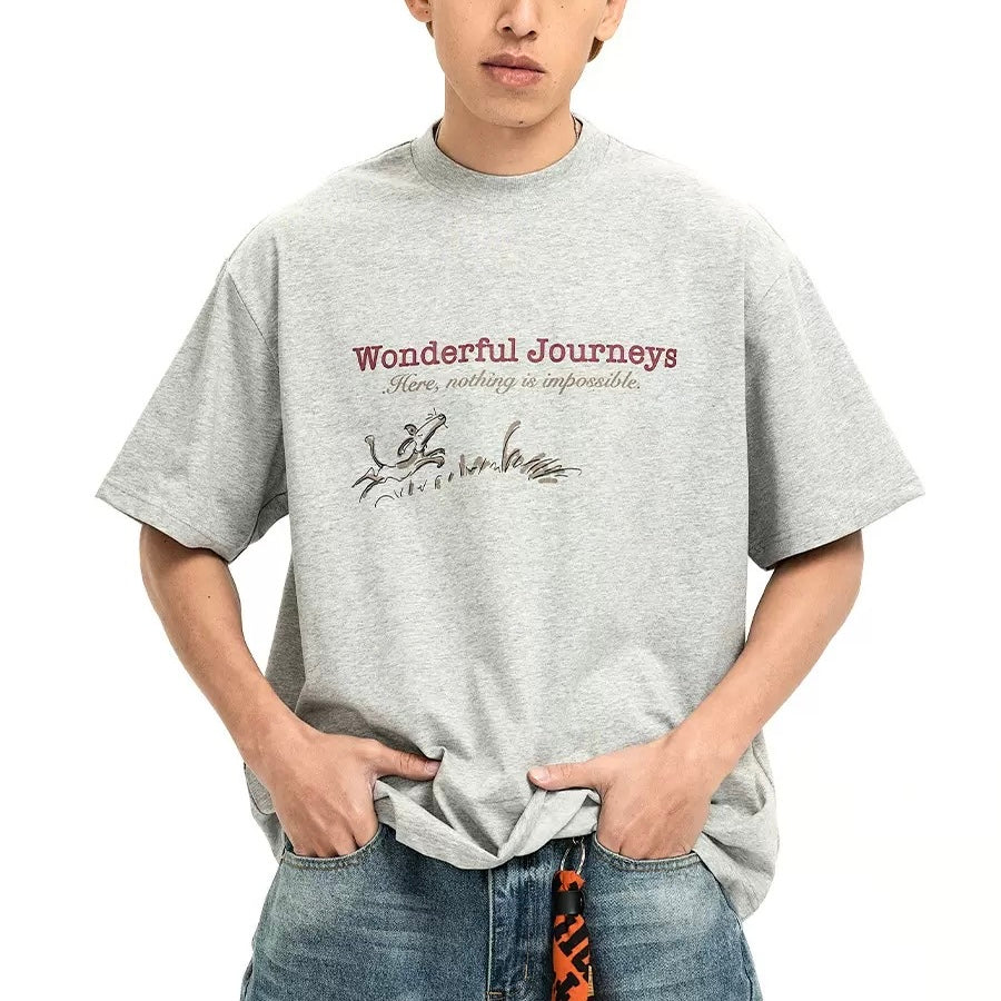S0451 American retro striped short-sleeved T-shirt