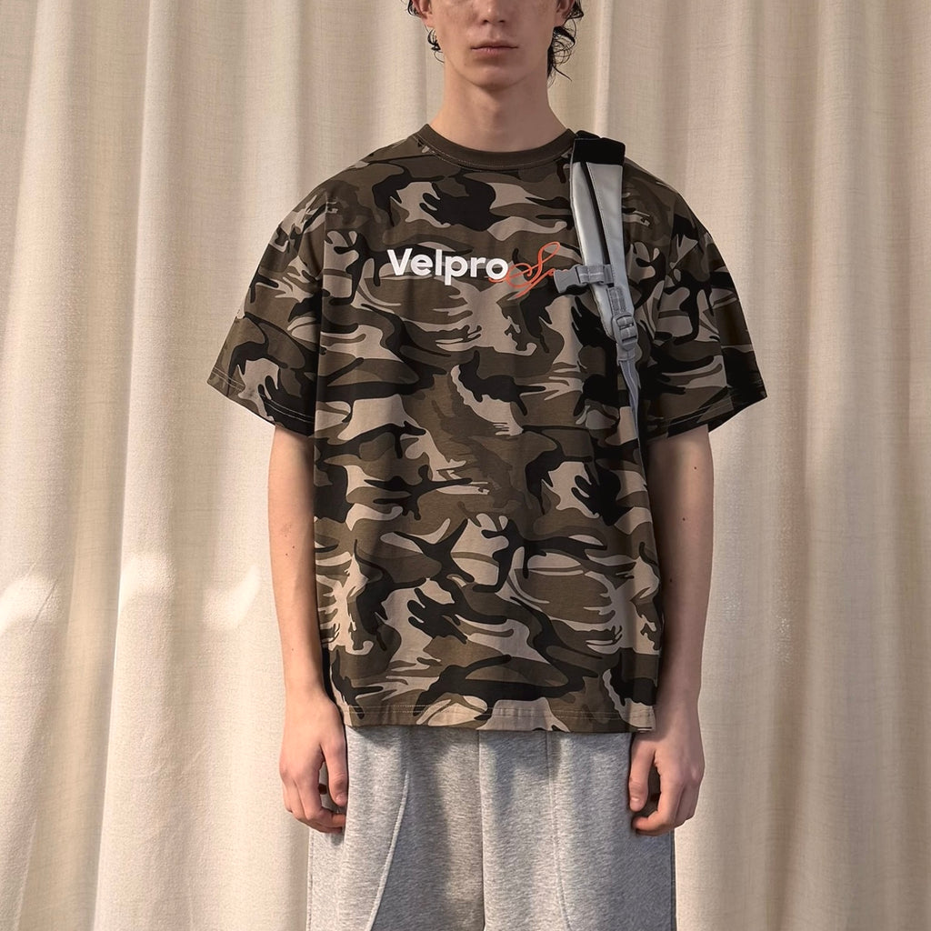 S0453 American-style camouflage letter design loose short-sleeved T-shirt