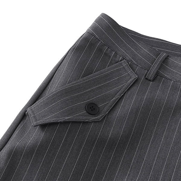 P0231 American casual vintage style pleated patterned casual trousers