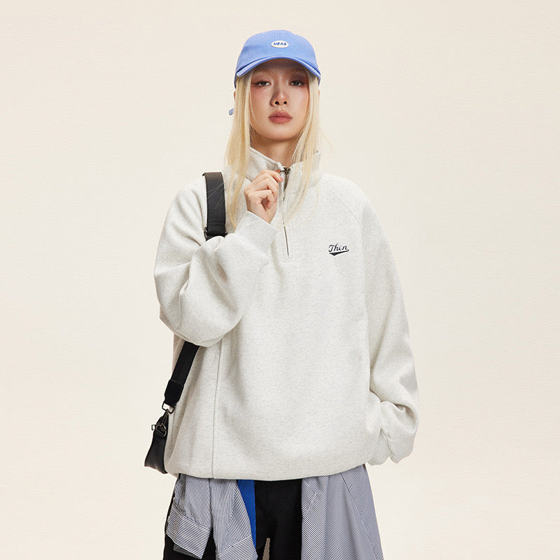 S0332 American style half zipper pullover sweatshirt