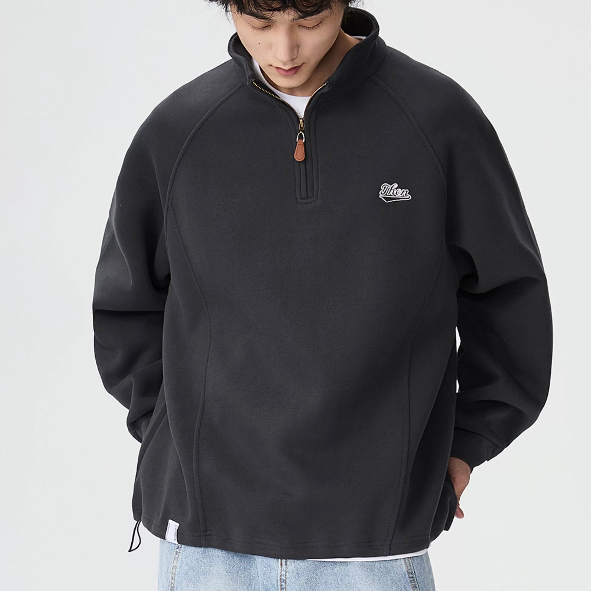 S0332 American style half zipper pullover sweatshirt