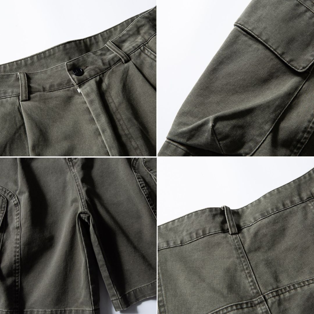 P0148 AIMATARGET Retro washed large pocket Cargo shorts