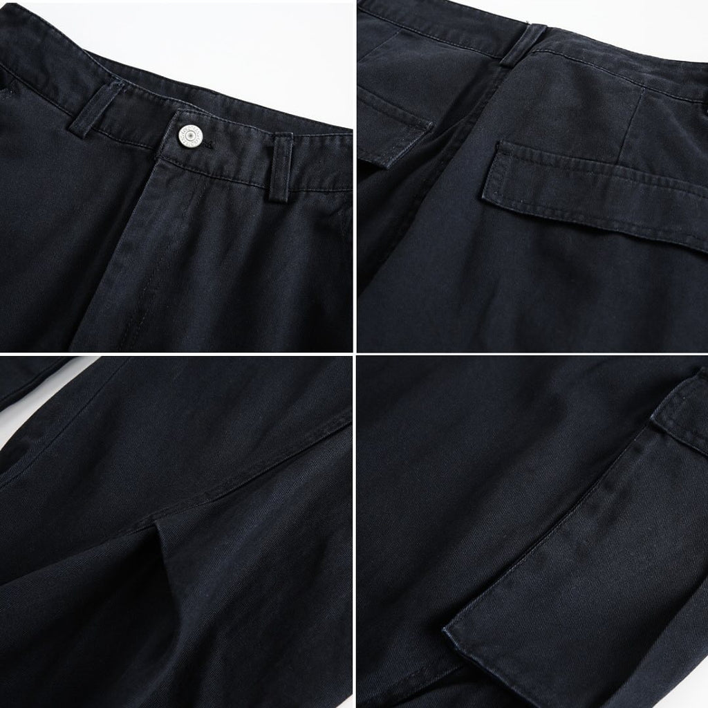 P0116 Japanese straight multi-pocket cargo pants