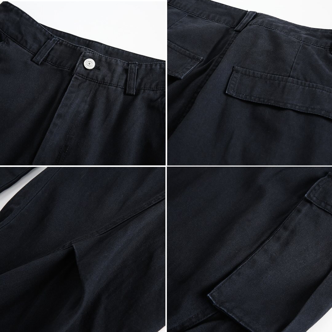 P0116 Japanese straight multi-pocket cargo pants