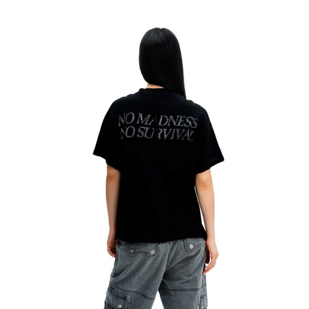 S0483 American-style vintage distressed graphic short-sleeve T-shirt