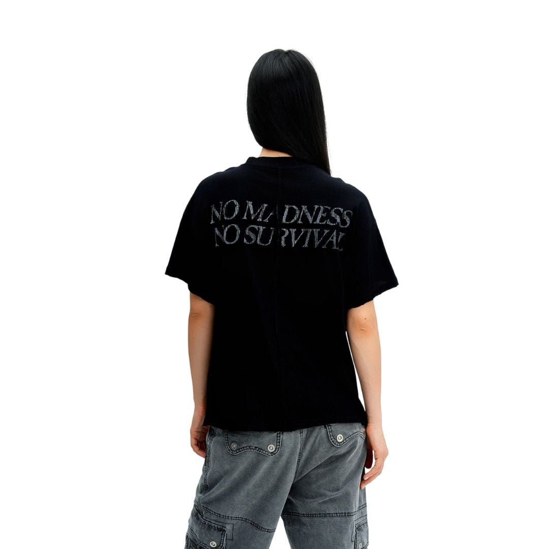 S0483 American-style vintage distressed graphic short-sleeve T-shirt