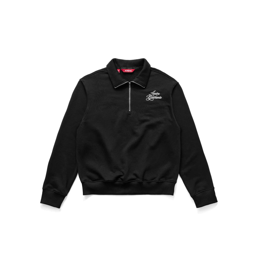 AA002 AASTU GARMENT QUARTER ZIP // BLACK