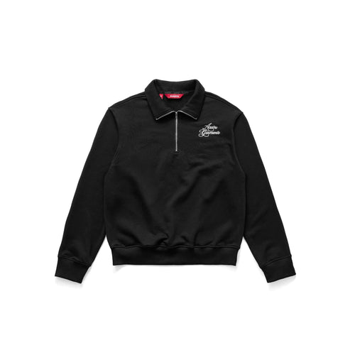 AA002 AASTU GARMENT QUARTER ZIP // BLACK