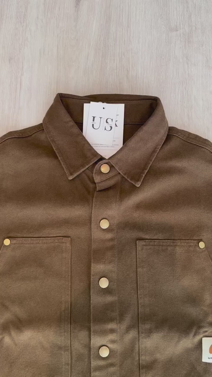 S0026 American Style Loose Cargo Long Sleeve Shirt Available: Brown Black White
