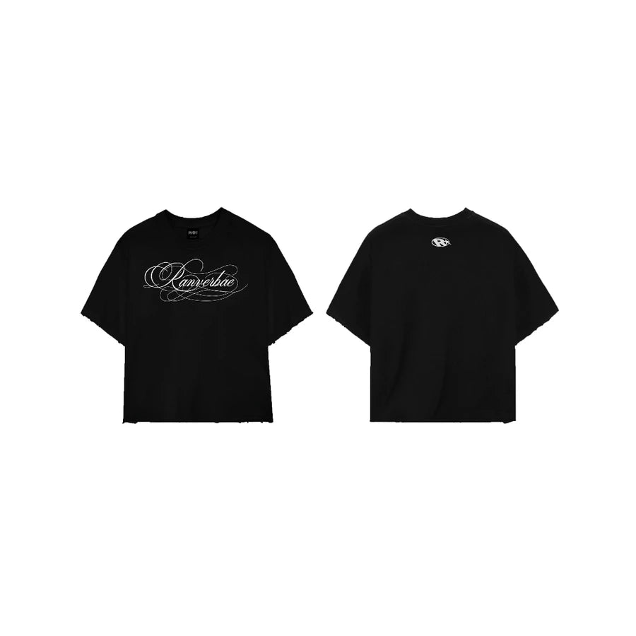 RVB005 CALLIGRAPHY Boxy T-Shirt - Black