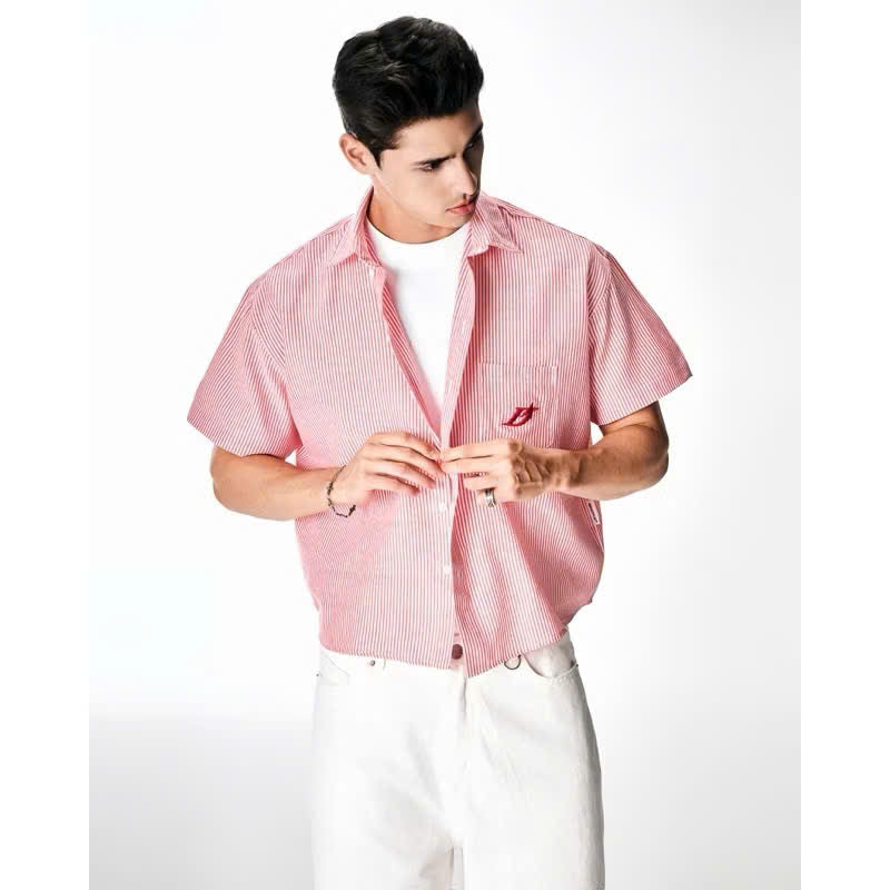 DV006 OXFORD PINSTRIPE SHIRTS - RED