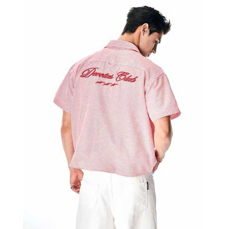 DV006 OXFORD PINSTRIPE SHIRTS - RED