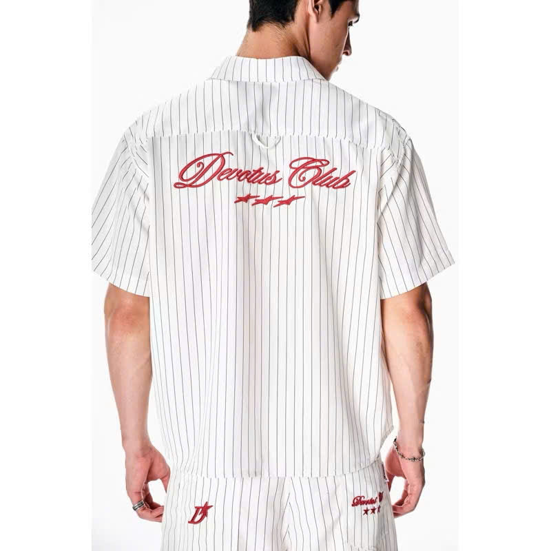 DV004 KATE PINSTRIPE SHIRTS - WHITE